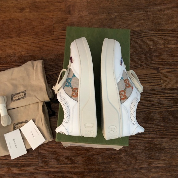 Gucci Size 40.5 Women's GG Logo Platform Low Top Sneakers size 10 us - Picture 6 of 12